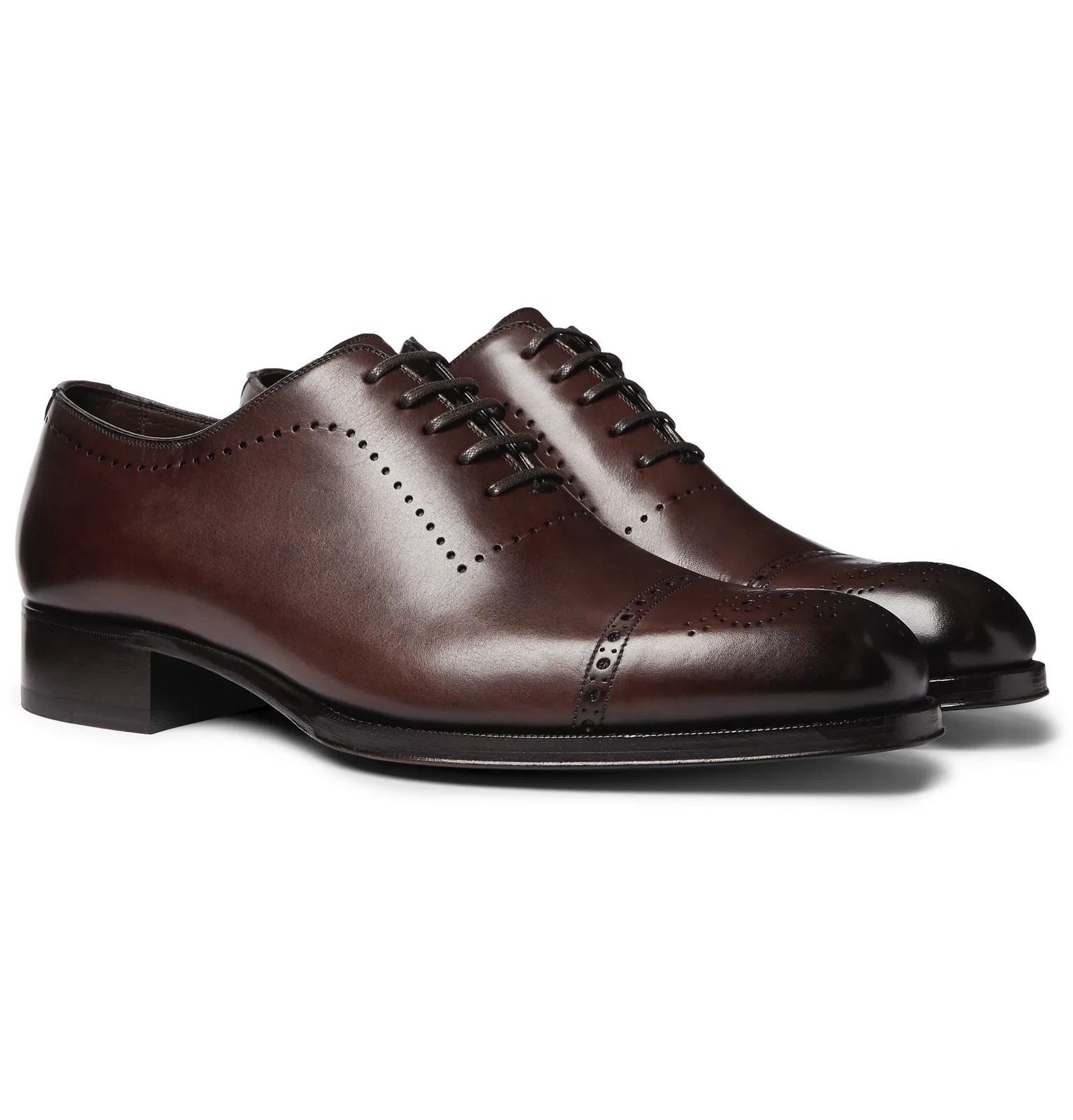 Edgar Whole-Cut Polished-Leather Brogues - 2