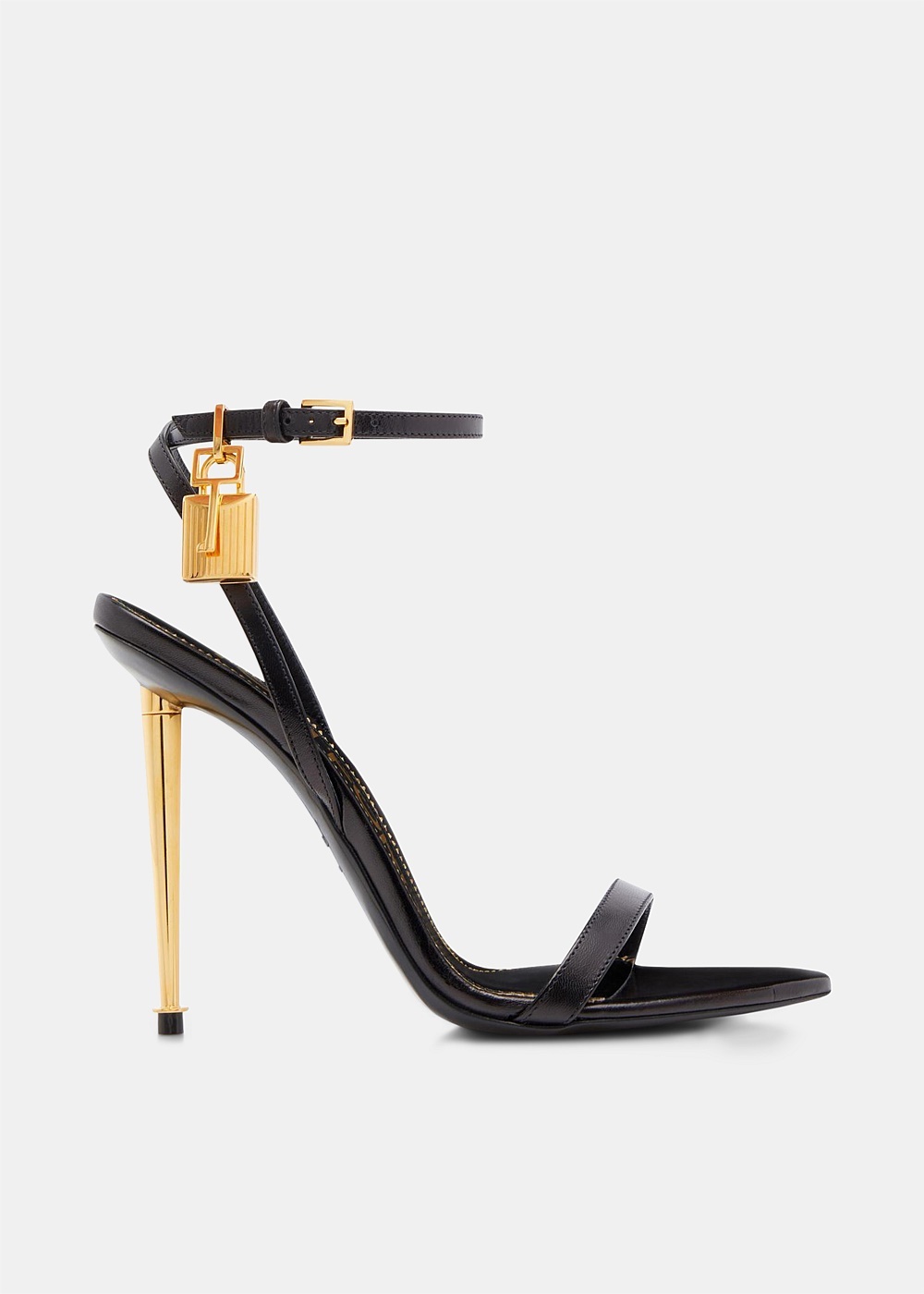 Black Pointy Padlock Sandal - 1