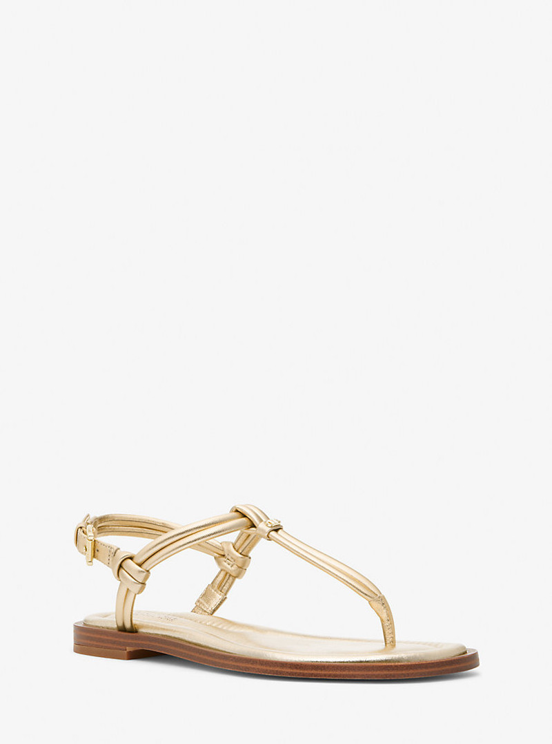 Astra Metallic Leather T-Strap Sandal 1