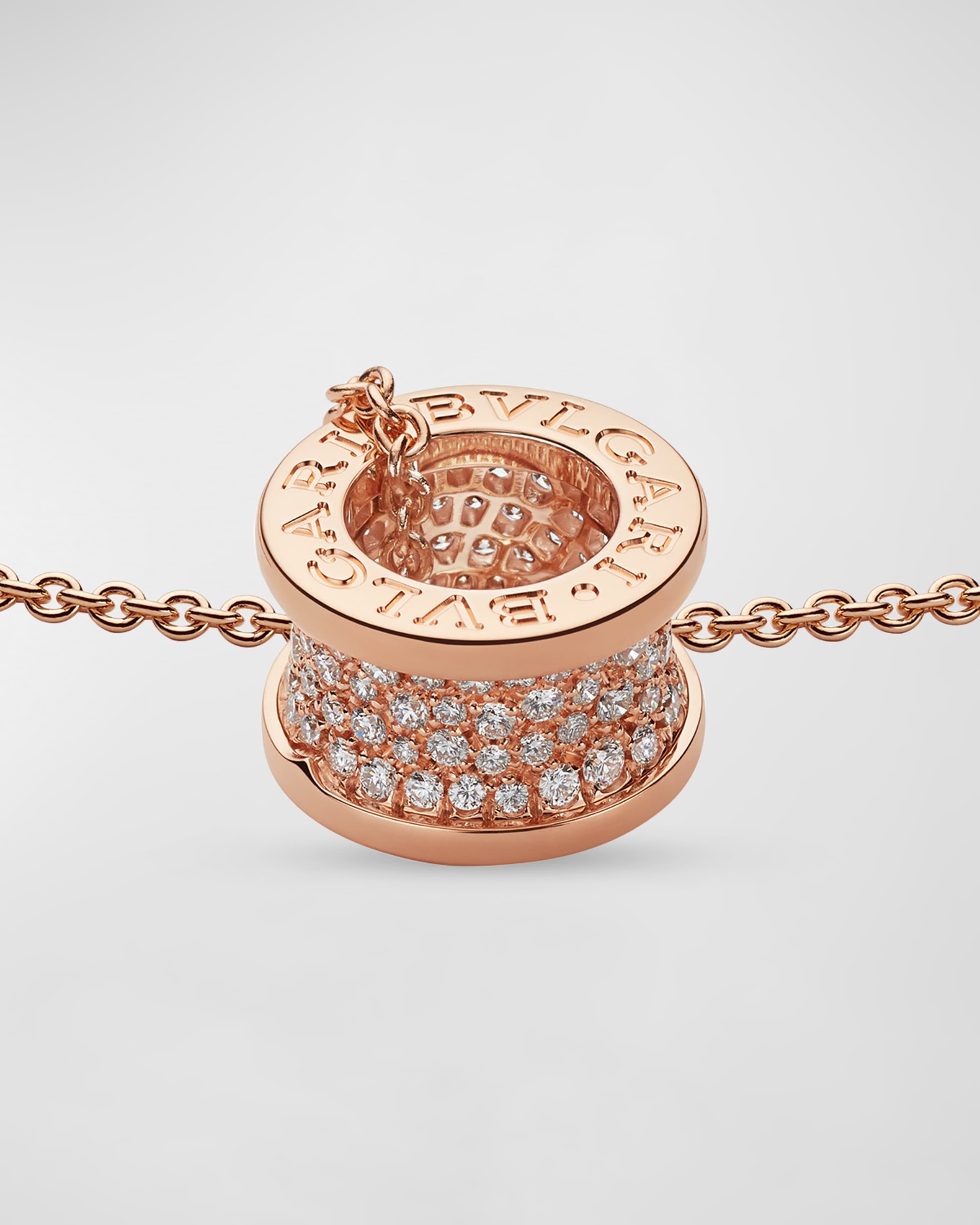 BVLGARI B.Zero1 18k Rose Gold Necklace With Diamonds | REVERSIBLE