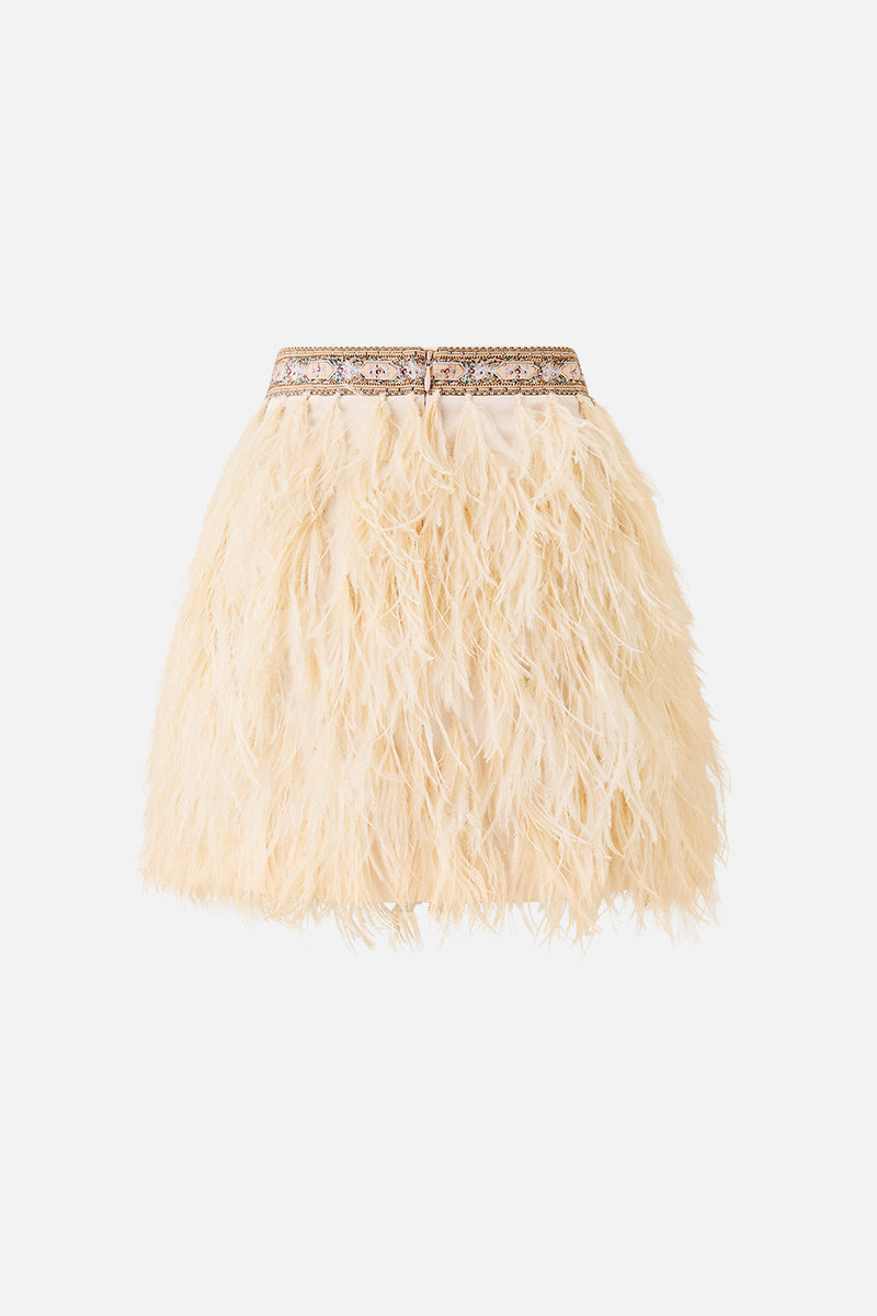 CAMILLA FEATHER MINI SKIRT outlook