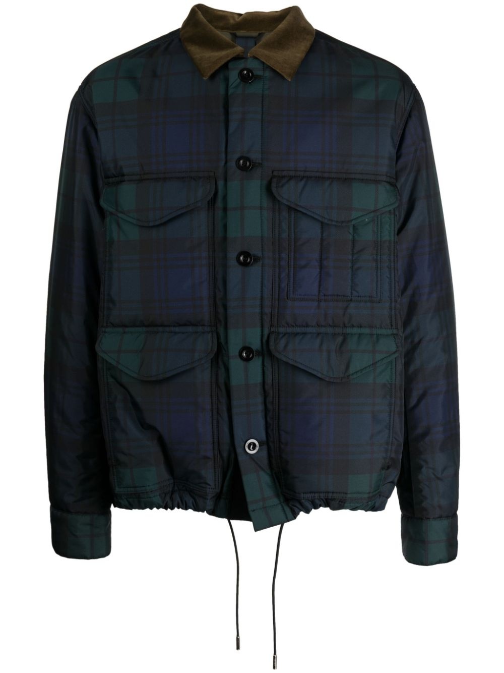 tartan-check taffeta jacket - 1