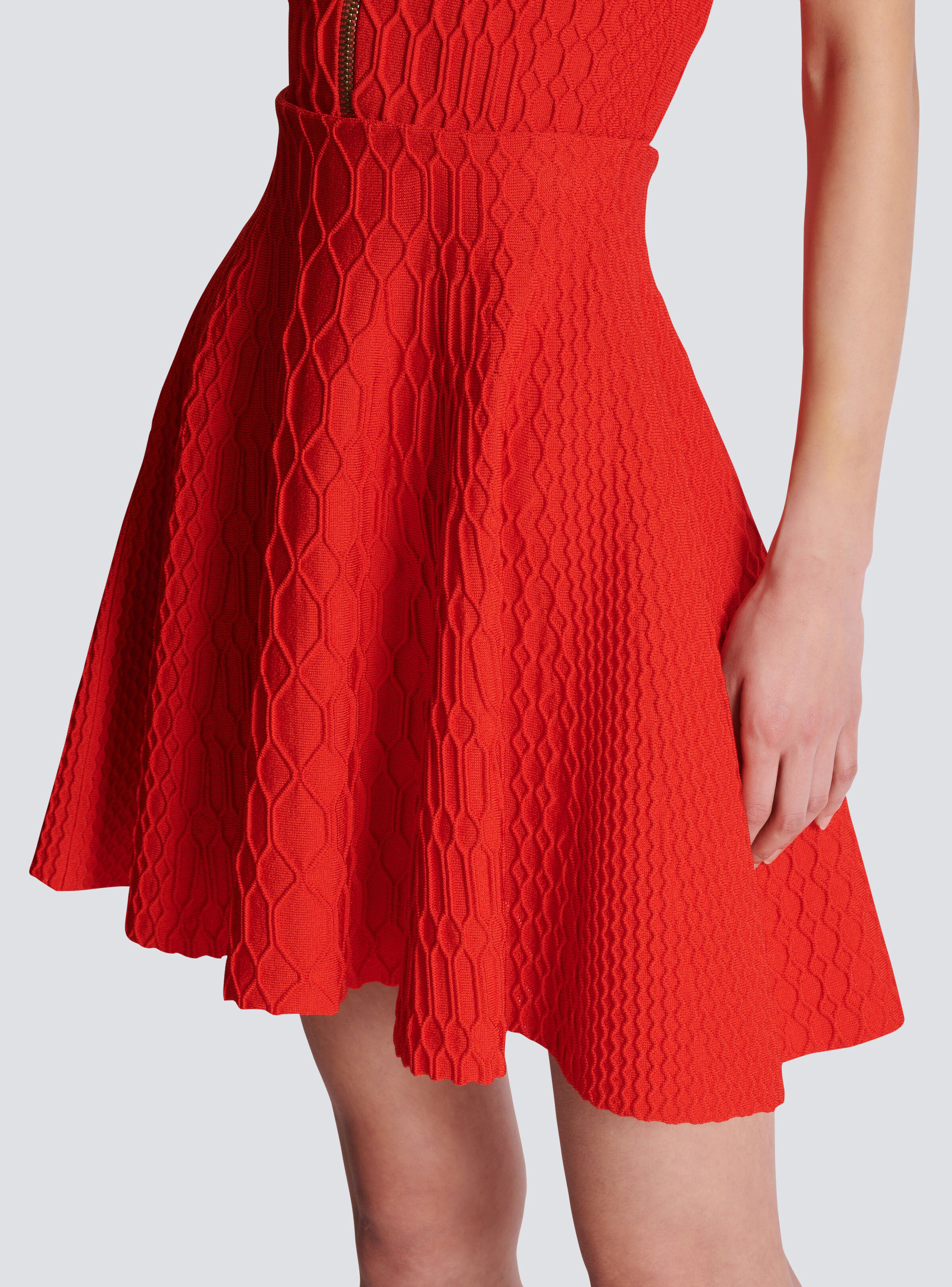 Flared crocodile-knit skirt - 7