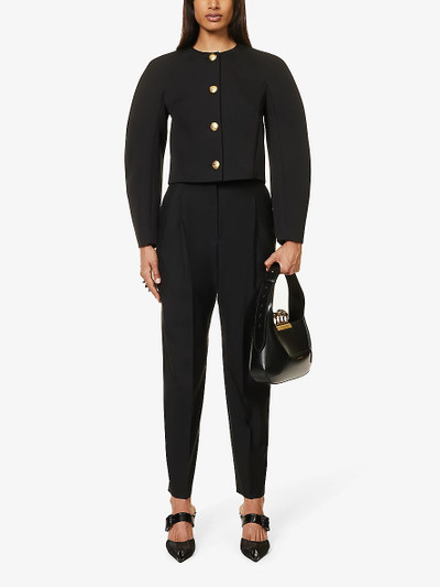 Alexander McQueen Tapered-leg high-rise wool trousers outlook