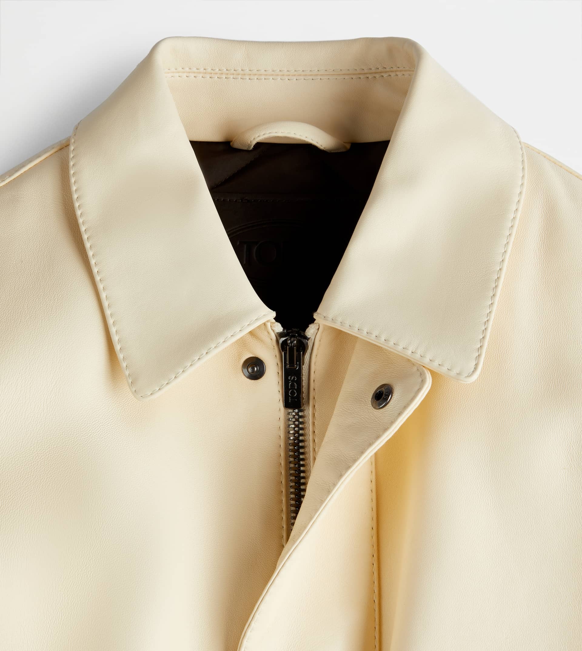 BOMBER JACKET IN NAPPA LEATHER - WHITE - 9