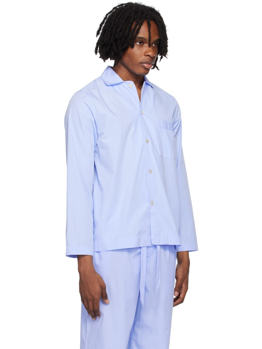Blue Long Sleeve Pyjama Shirt - 2