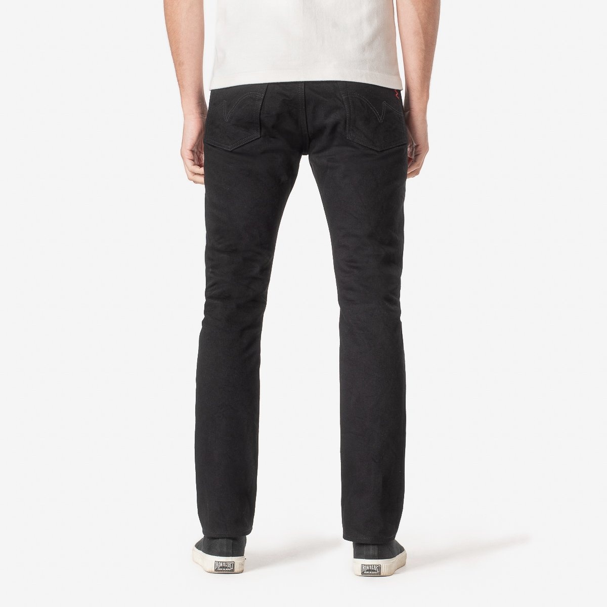 IH-555S-142bb 14oz Selvedge Denim Super Slim Cut Jeans - Black/Black - 3