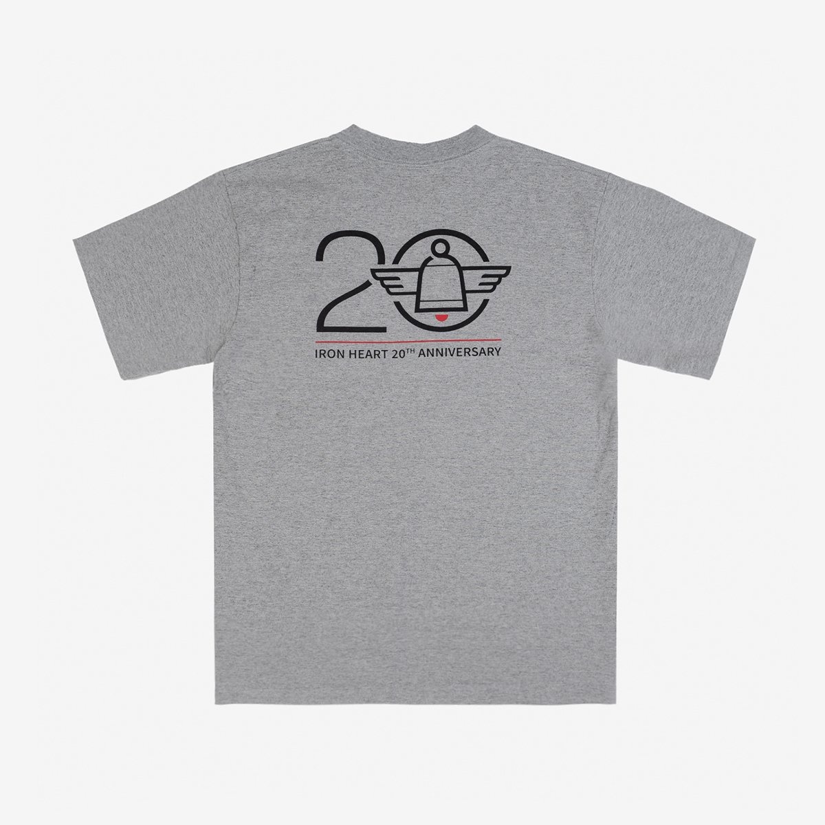 7.5oz Printed "20th Anniversary" Loopwheel Crew Neck T-Shirt - Grey - 4