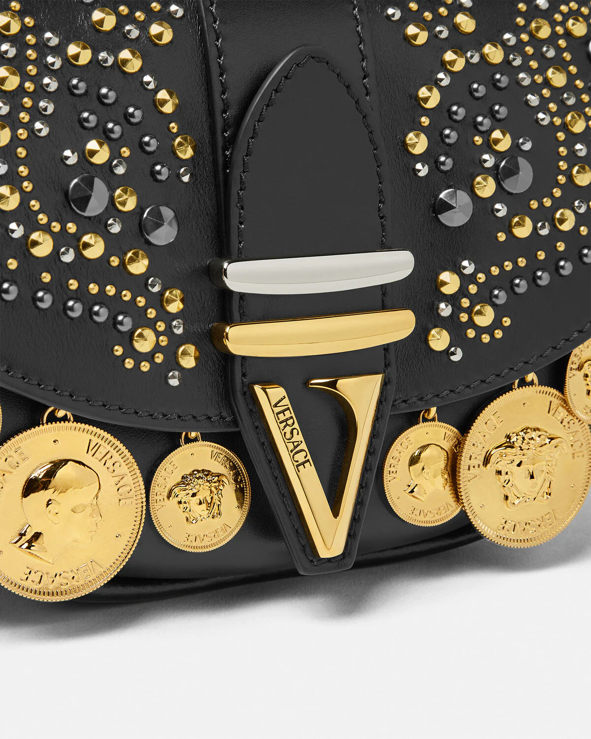 Studded Coin Virtus Shoulder Bag - 7