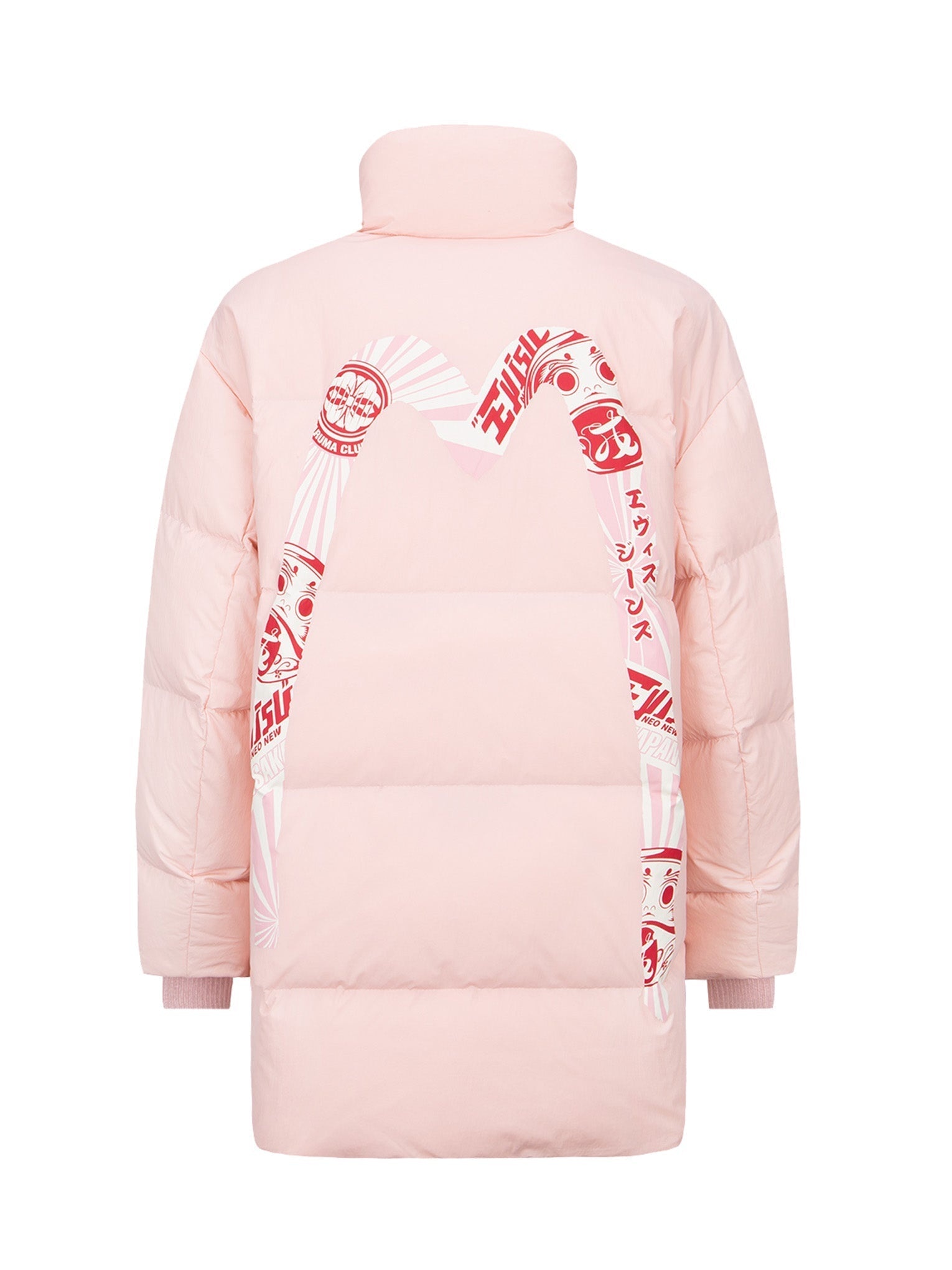 Kokeshi Daruma Daicock Print Down Jacket - 17