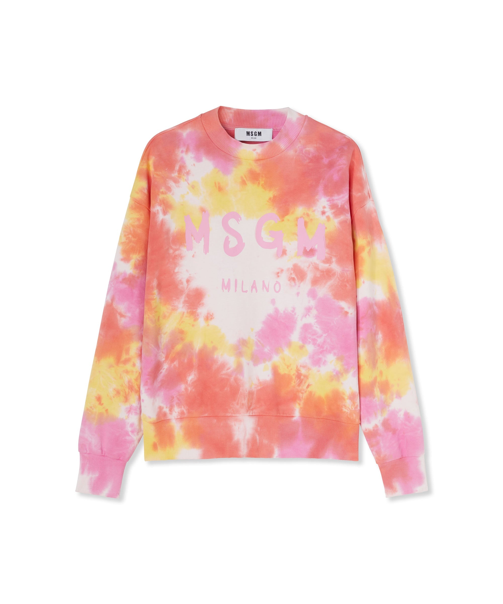 Tie-dye crewneck sweatshirt with brushstroke logo - 1