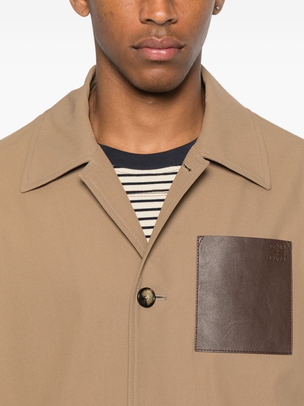 Anagram-debossed cotton jacket - 5
