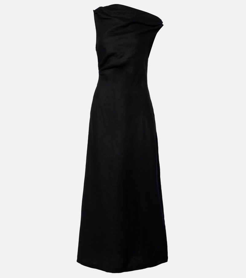 Sius asymmetric linen midi dress 1