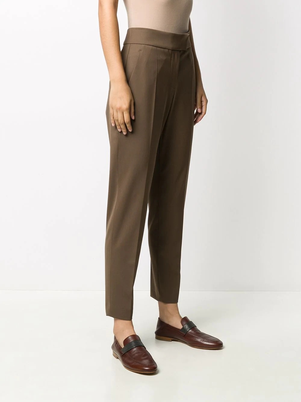 cropped slim-fit trousers - 3