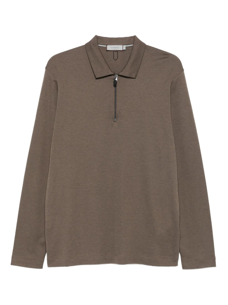zip-neck long-sleeve sweater 1