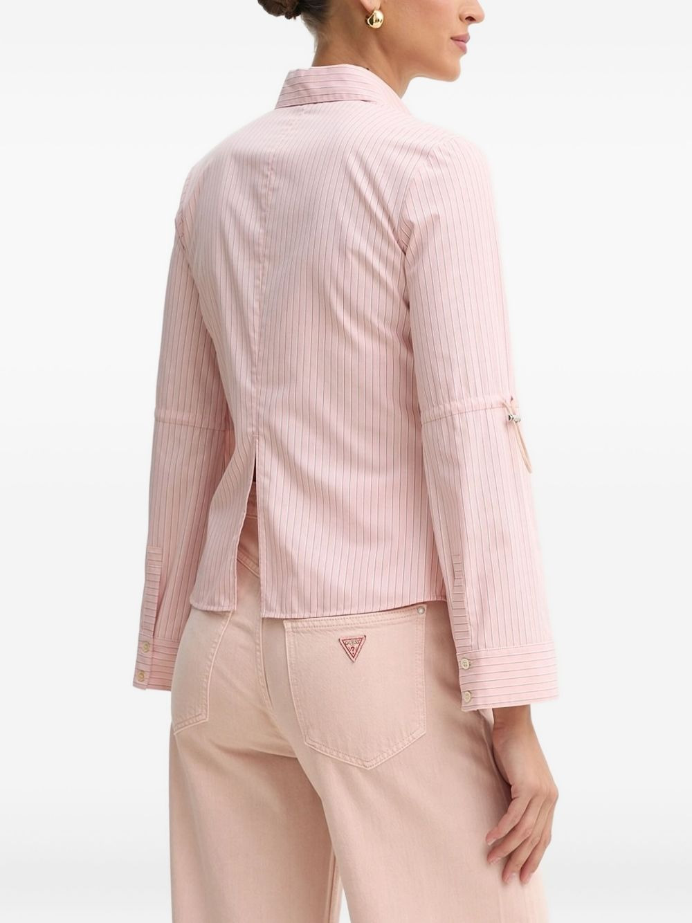 pinstriped tie-cuff shirt - 2