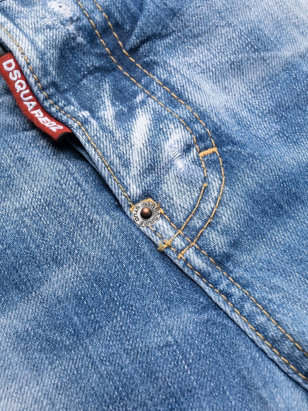 distressed cropped jeans - 5