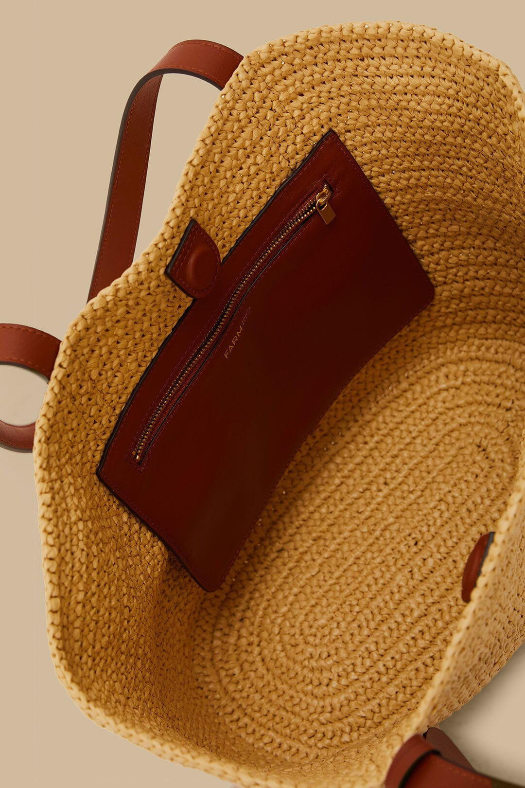 Caramel Raffia Basket Bag - 7