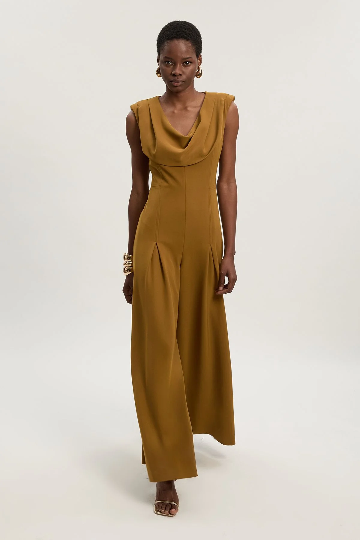 Tailored Drape Wide Leg Jumpsuit - 1