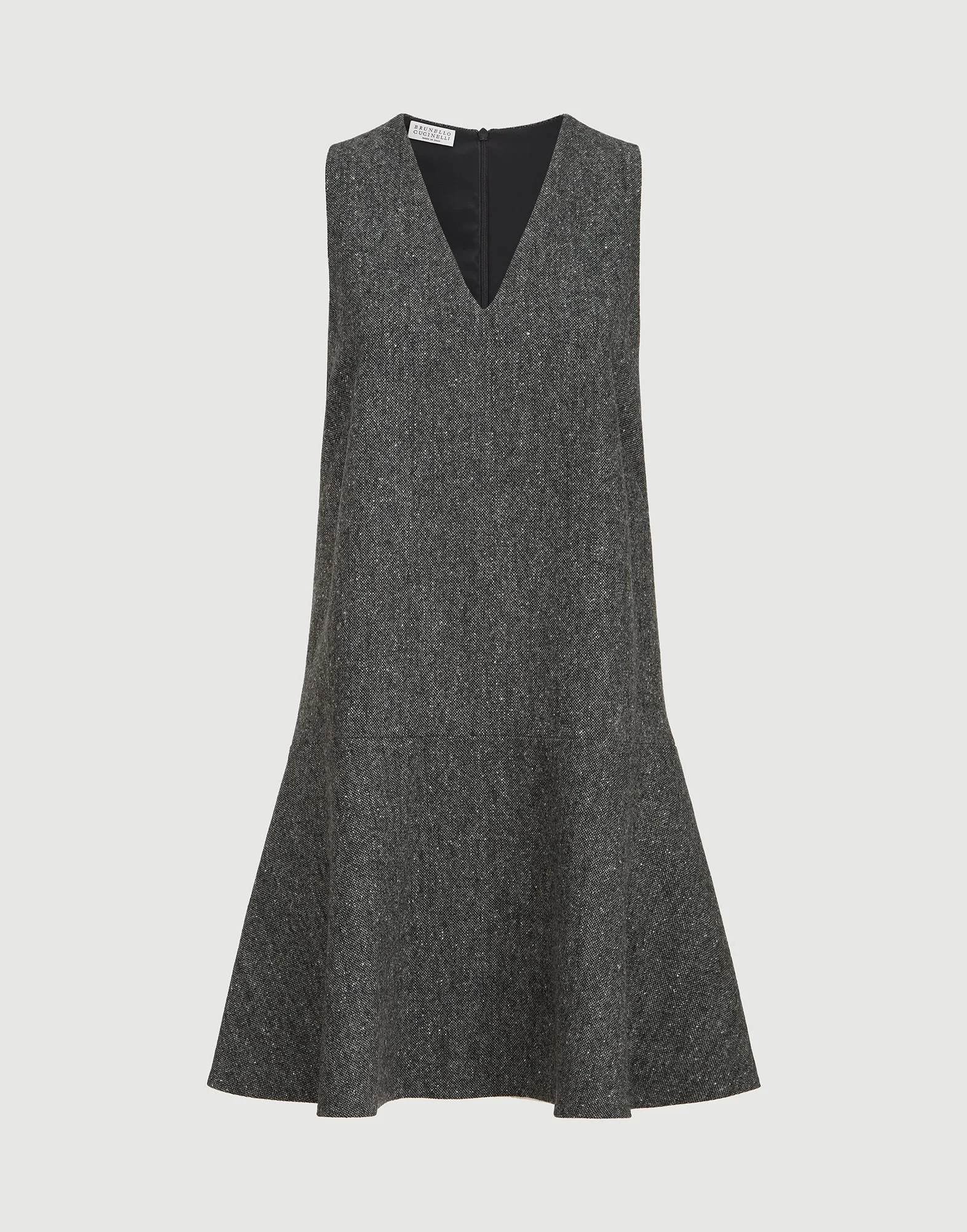 Virgin wool donegal mini dress with monili - 1