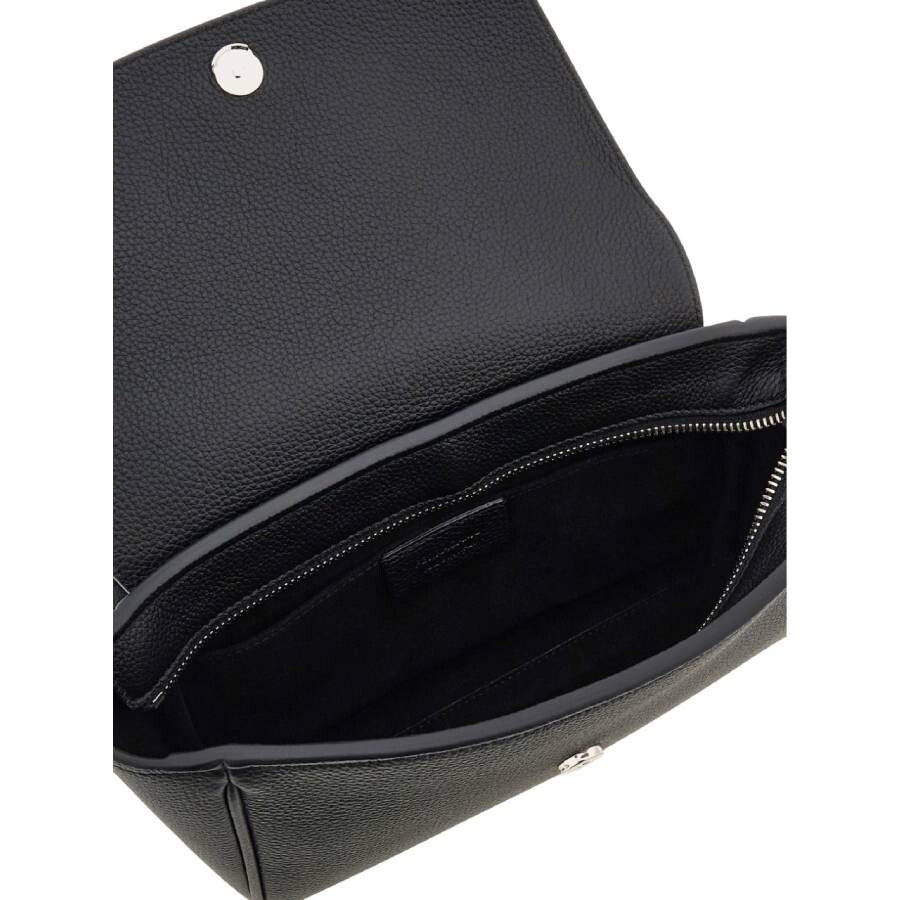Ferragamo Black Hammered Calfskin Belt Bag - 3
