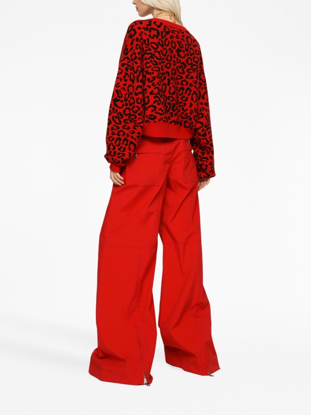 semi-sheer leopard-print jumper - 4
