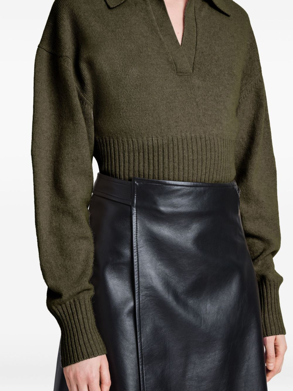 polo-neck ribbed sweater - 5