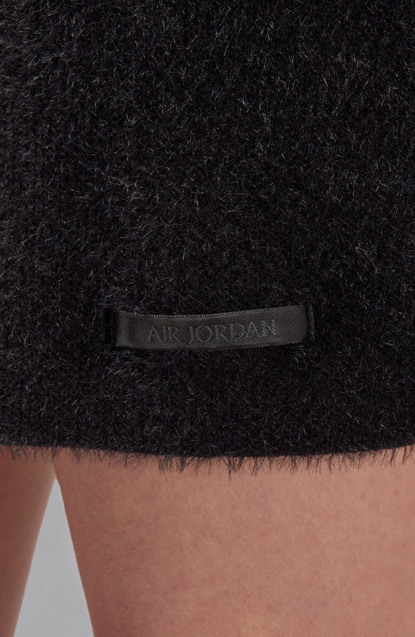 Jordan Air Drawstring Waist Sweater Skirt in Black/Dark Smoke Grey/Black at Nordstrom - 3