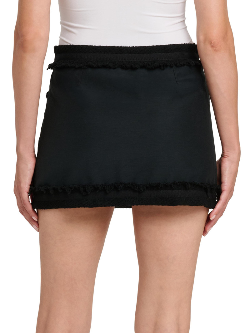 Women's Fringe Wool-Blend Miniskirt - Multi Black 5