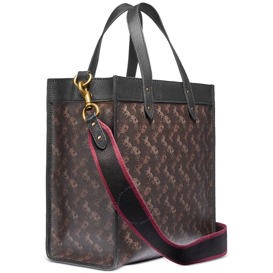 Coach Brass/Truffle Black Ladies Field Tote With Horse And Carriage Print - 3