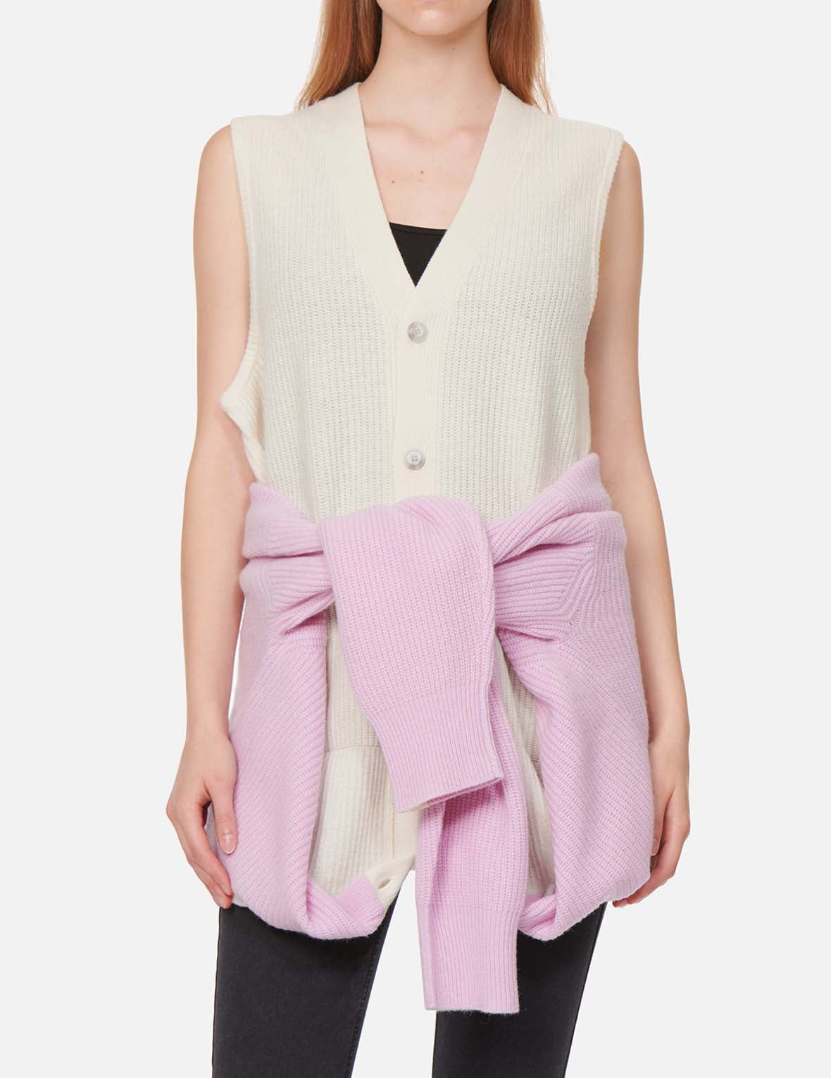 Logo Embroidered 2-in-1 Knitted Cardigan - 11