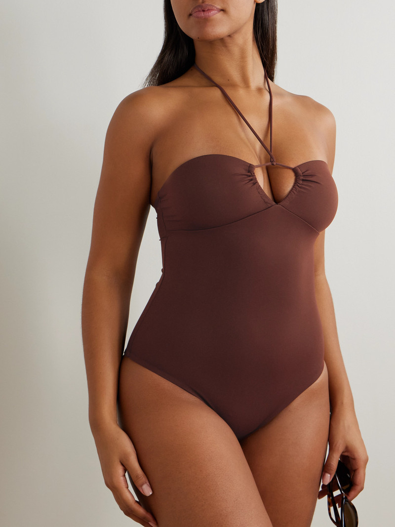 Ruched Cut-out Recycled Halterneck Swimsuit 3