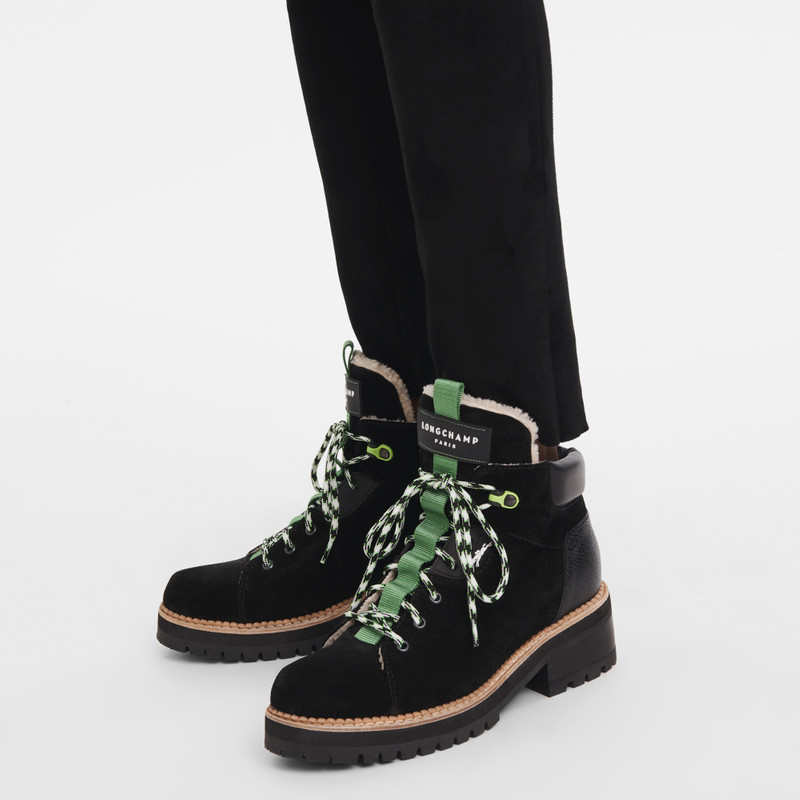 Longchamp Le Pliage baroudeuse Boots Black - Leather outlook