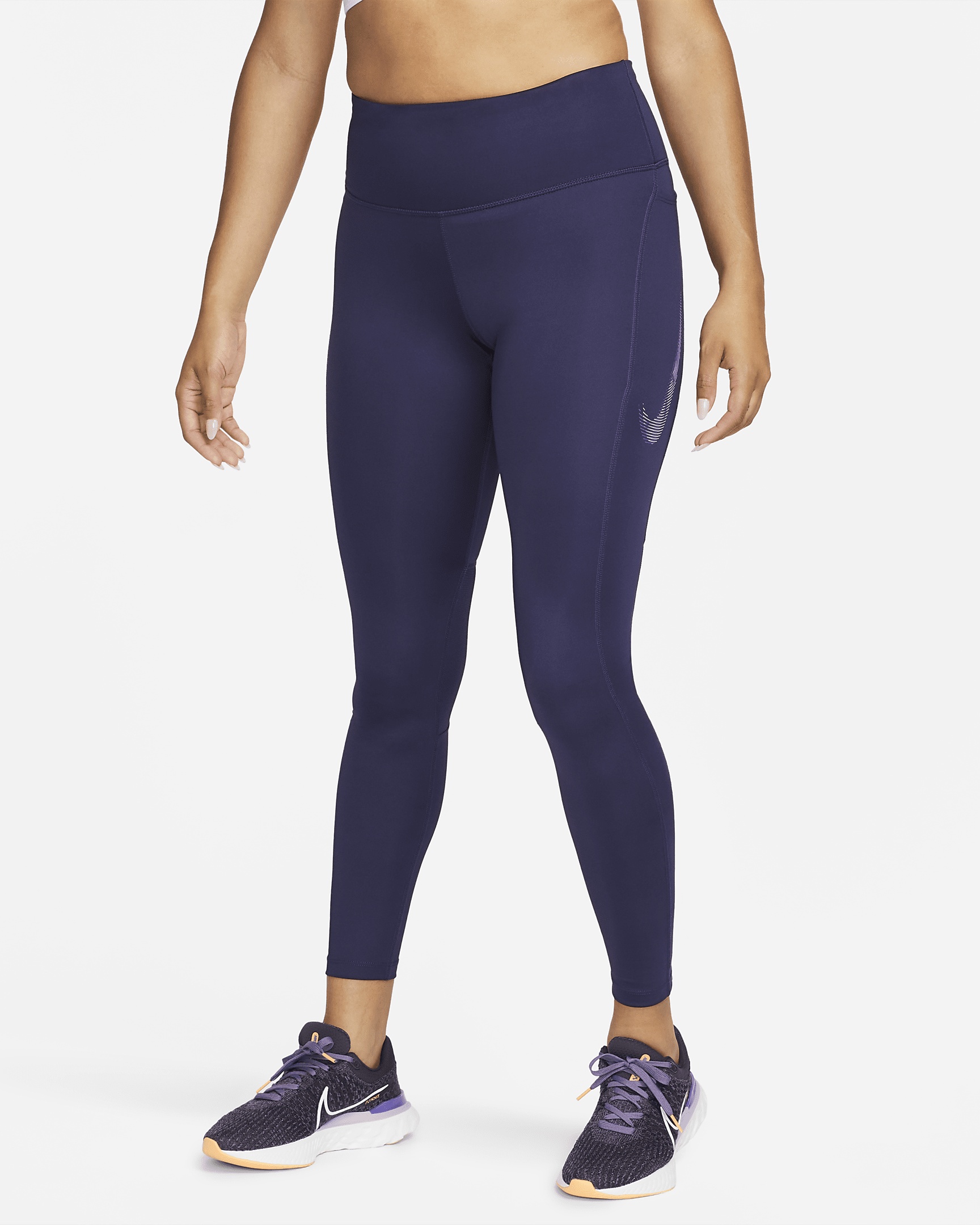 Nike Women's Fast Mid-Rise 7/8 Graphic Leggings with Pockets - 1