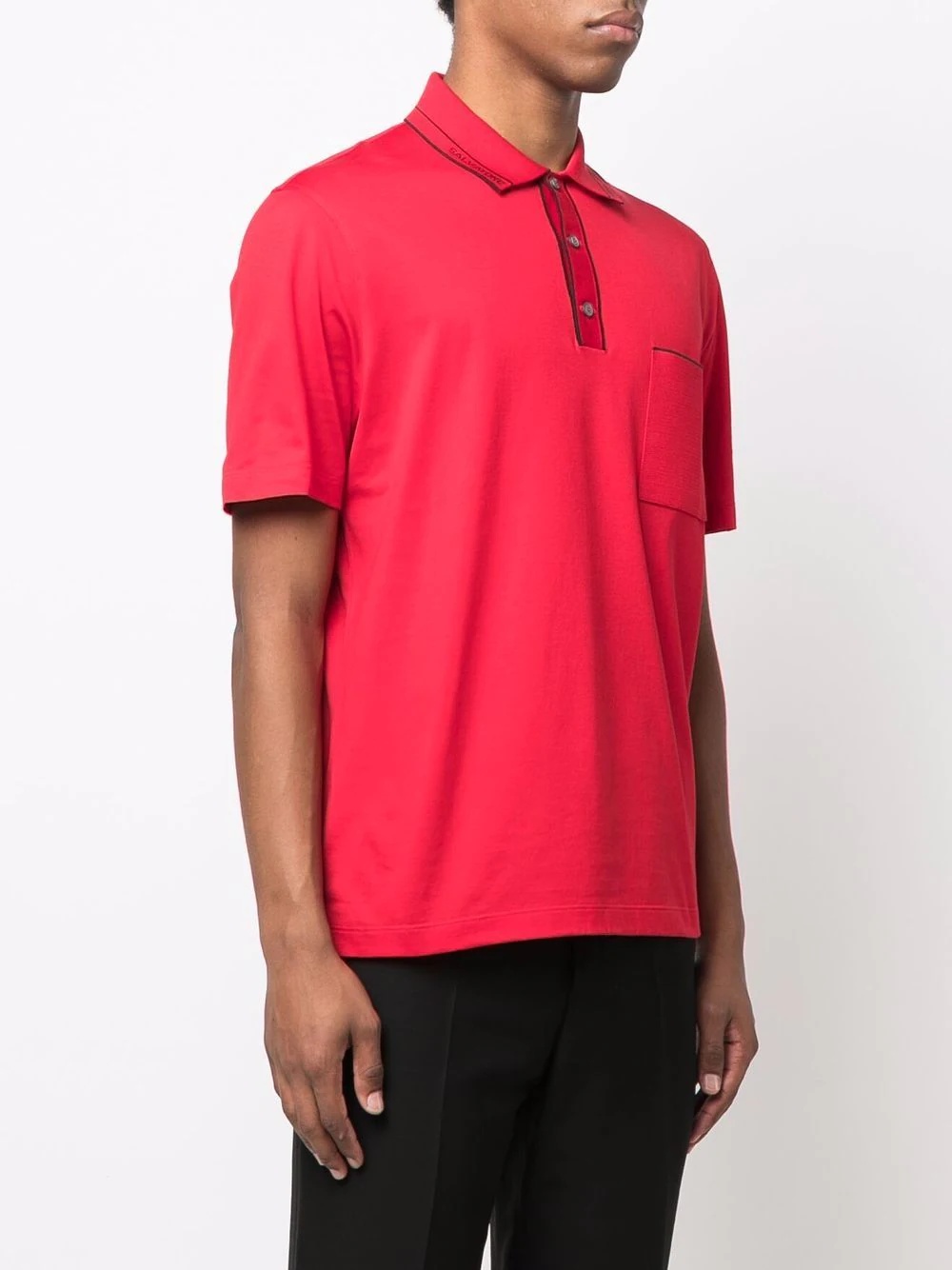 contrast-trim logo polo shirt - 3