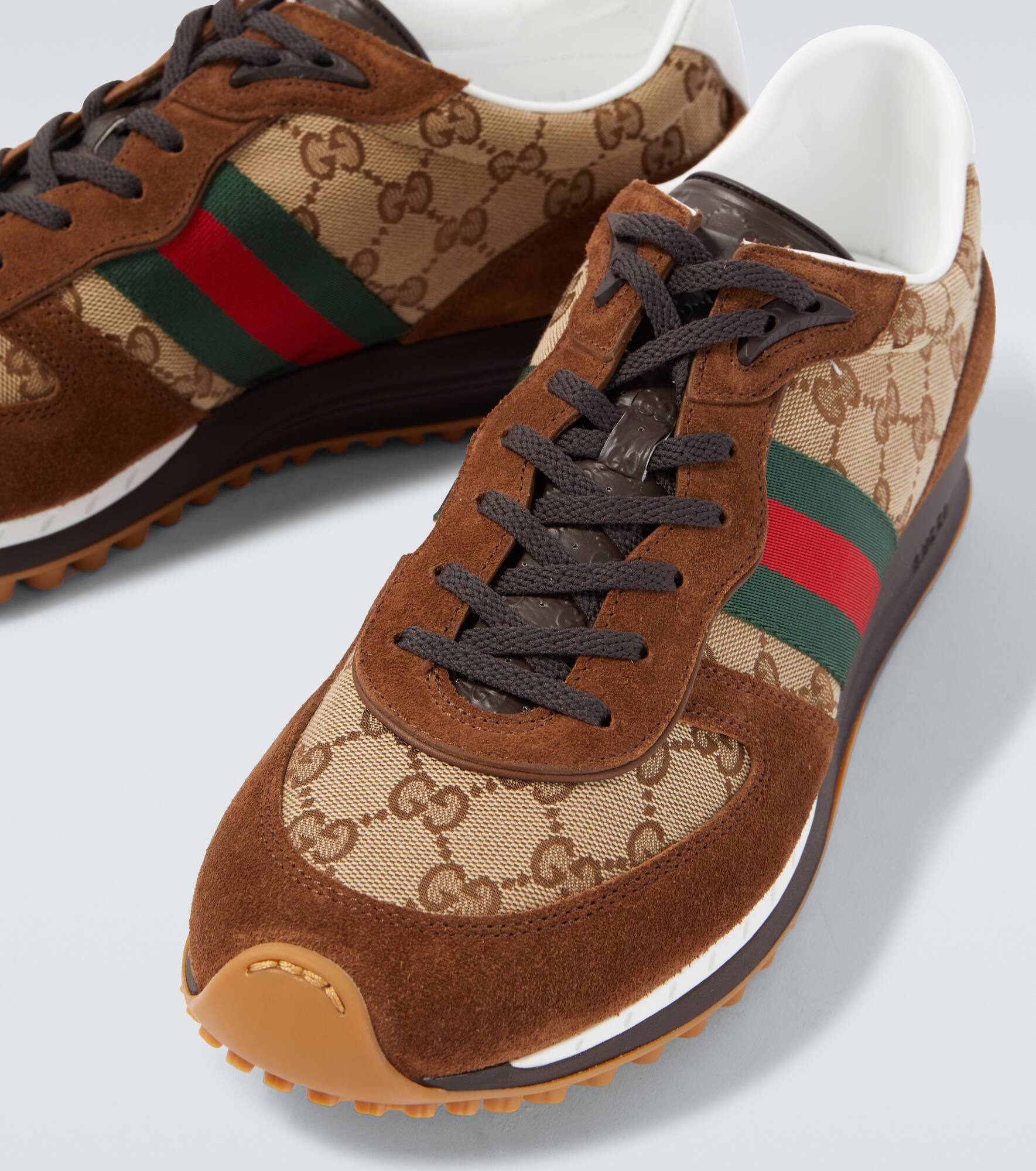 Re-Motion GG Canvas suede-trimmed sneakers - 3
