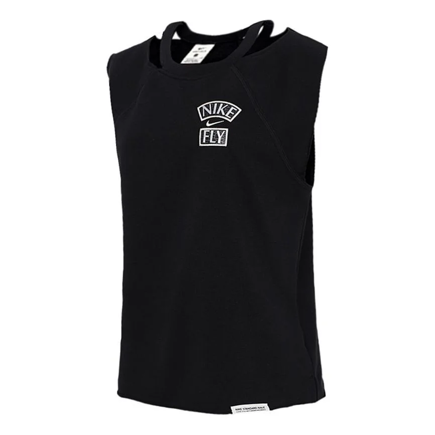 (WMNS) 나이키 표준 문제점 인쇄 sleeveless 티셔츠 검정 CZ7222-010 - 1