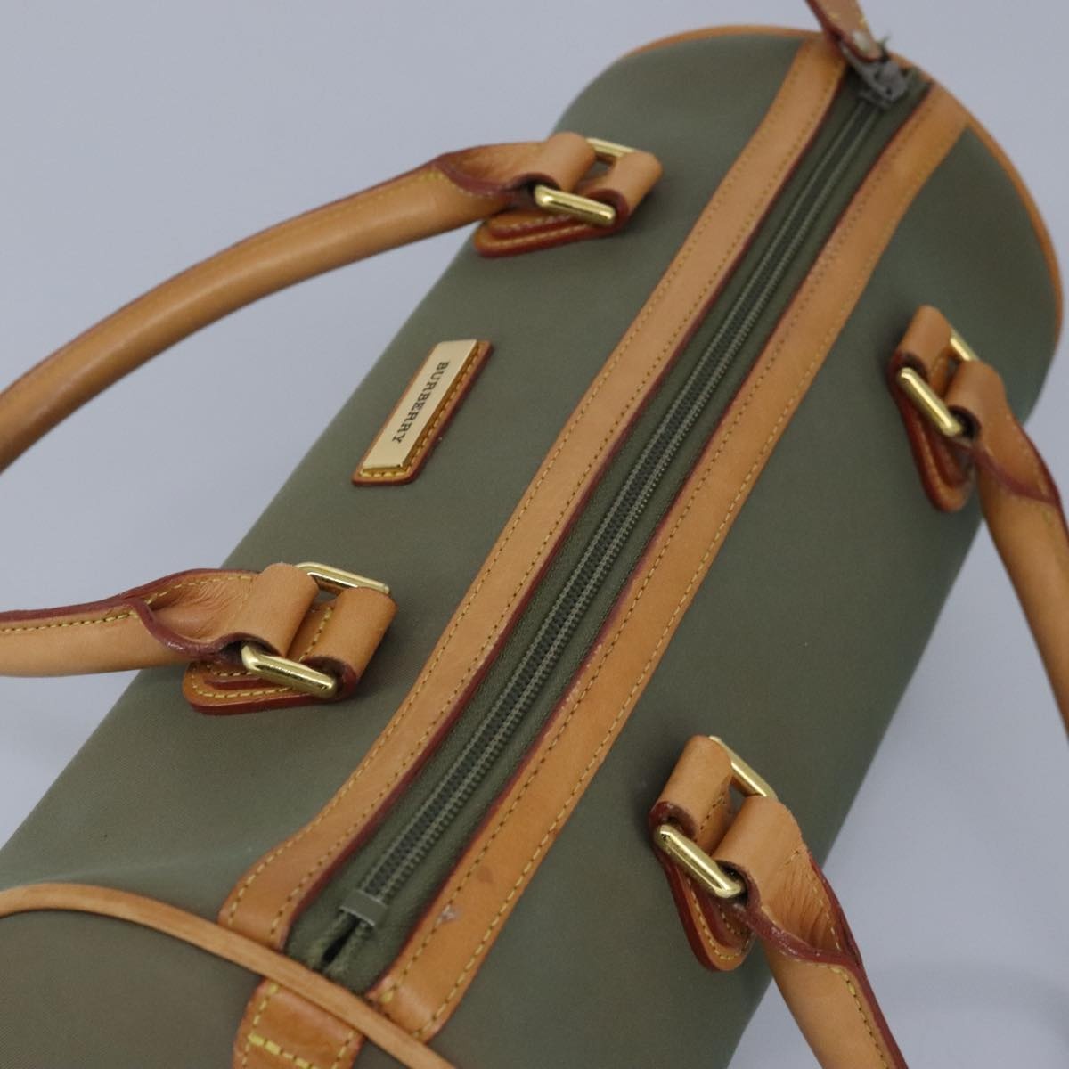 Burberry Hand Bag Nylon Khaki - 6