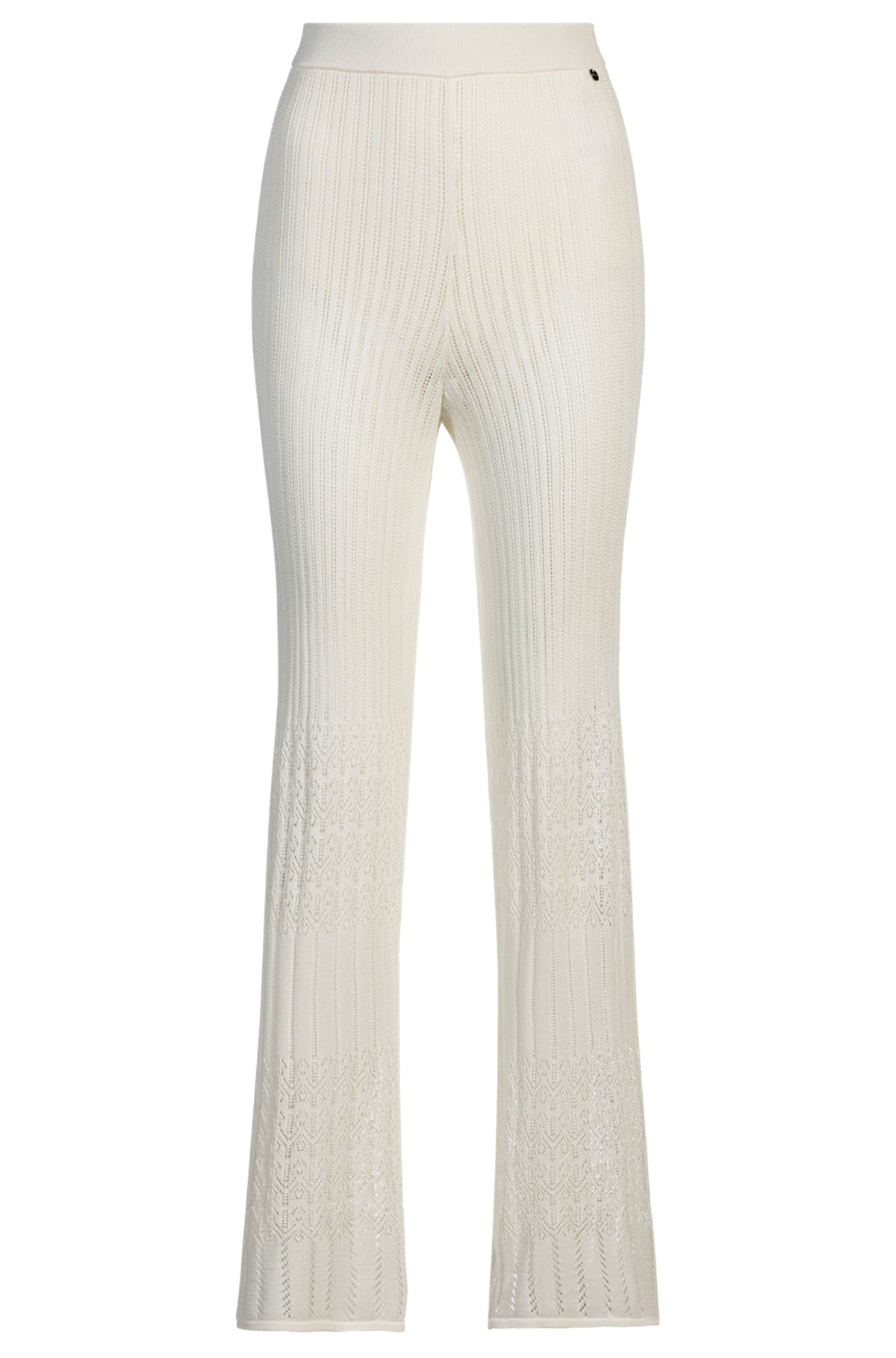 KNITTED TROUSERS IN STRETCH FABRIC WITH MIXED STRUCTURES - 1