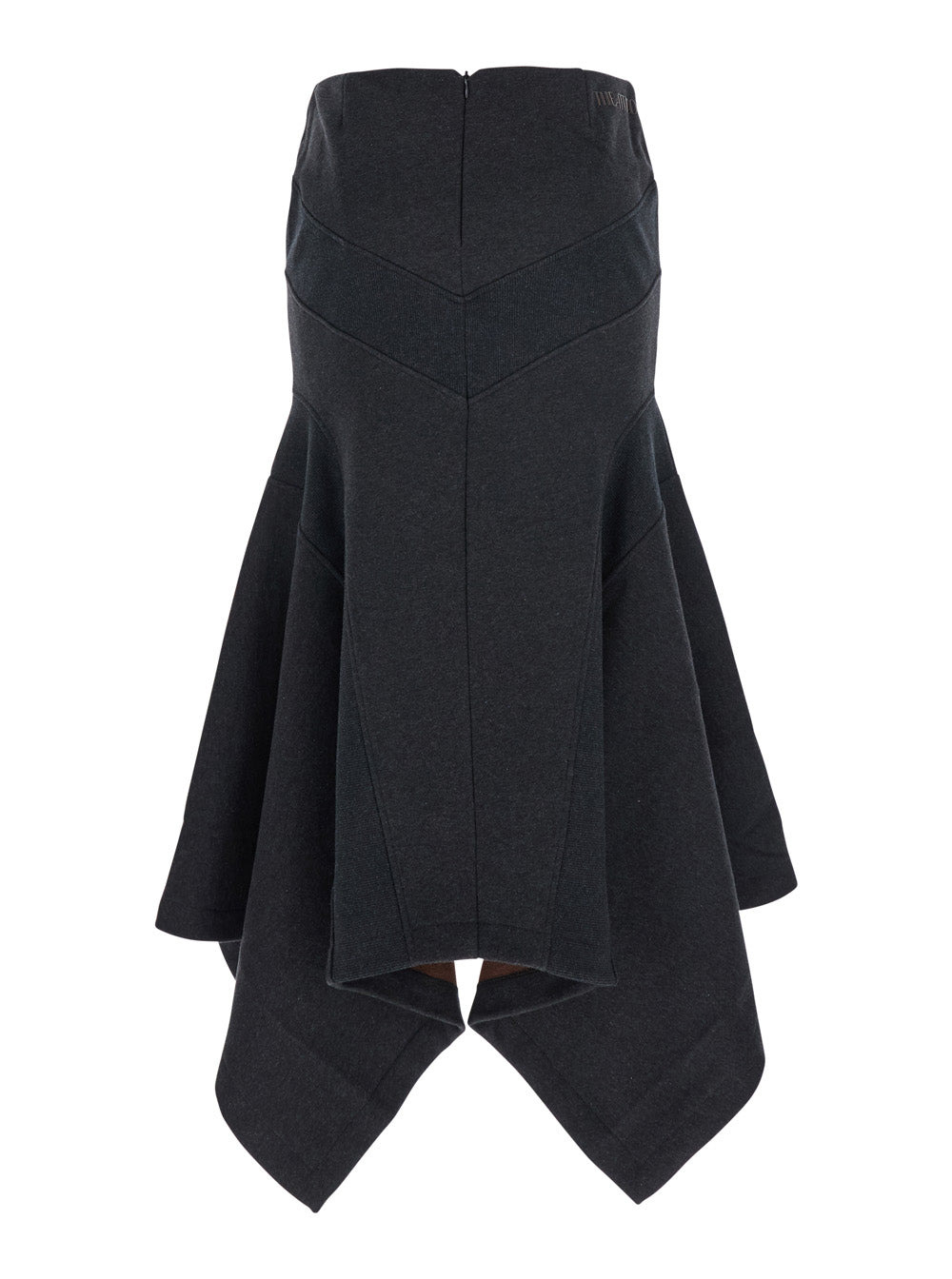 The Attico Women Grey Midi Skirt With Logo Lettering And Handkerchief Hem In Cotton Woman - 2