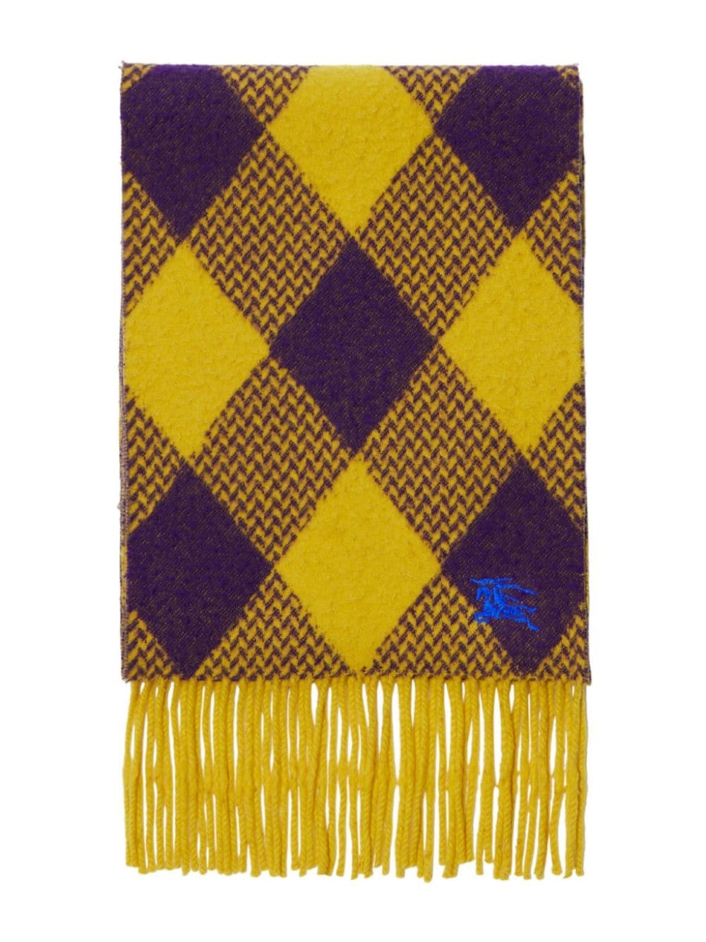 argyle check-pattern wool scarf - 2