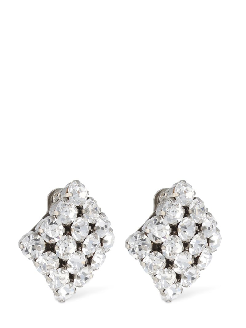 Square crystal stud earrings - 3