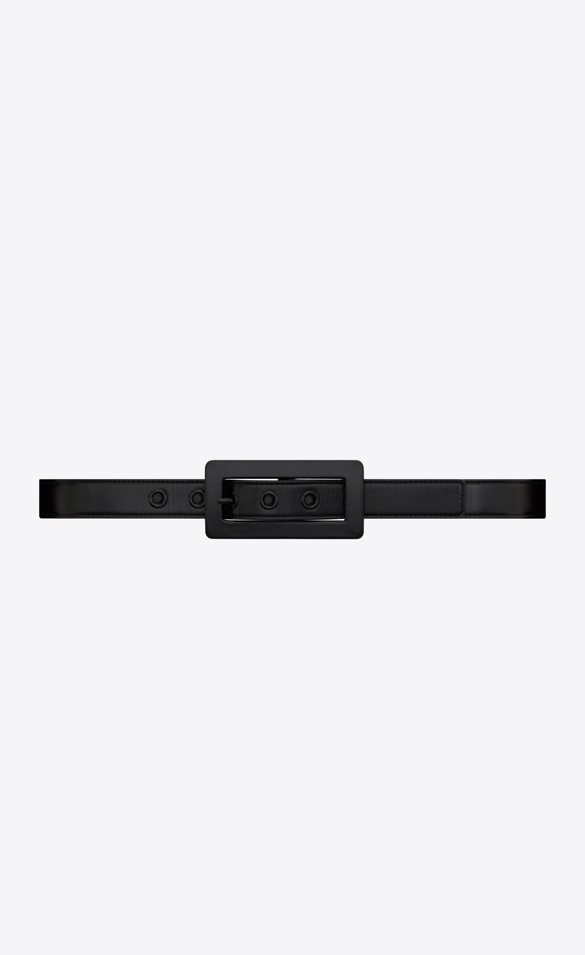 rectangular buckle belt in smooth leather - 1