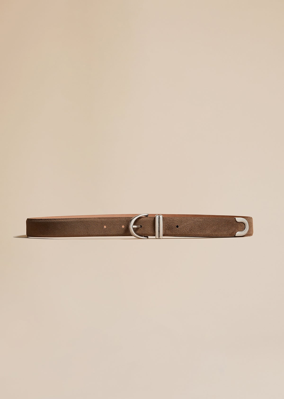 The Bambi Belt in Toffee Suede with Silver - 1
