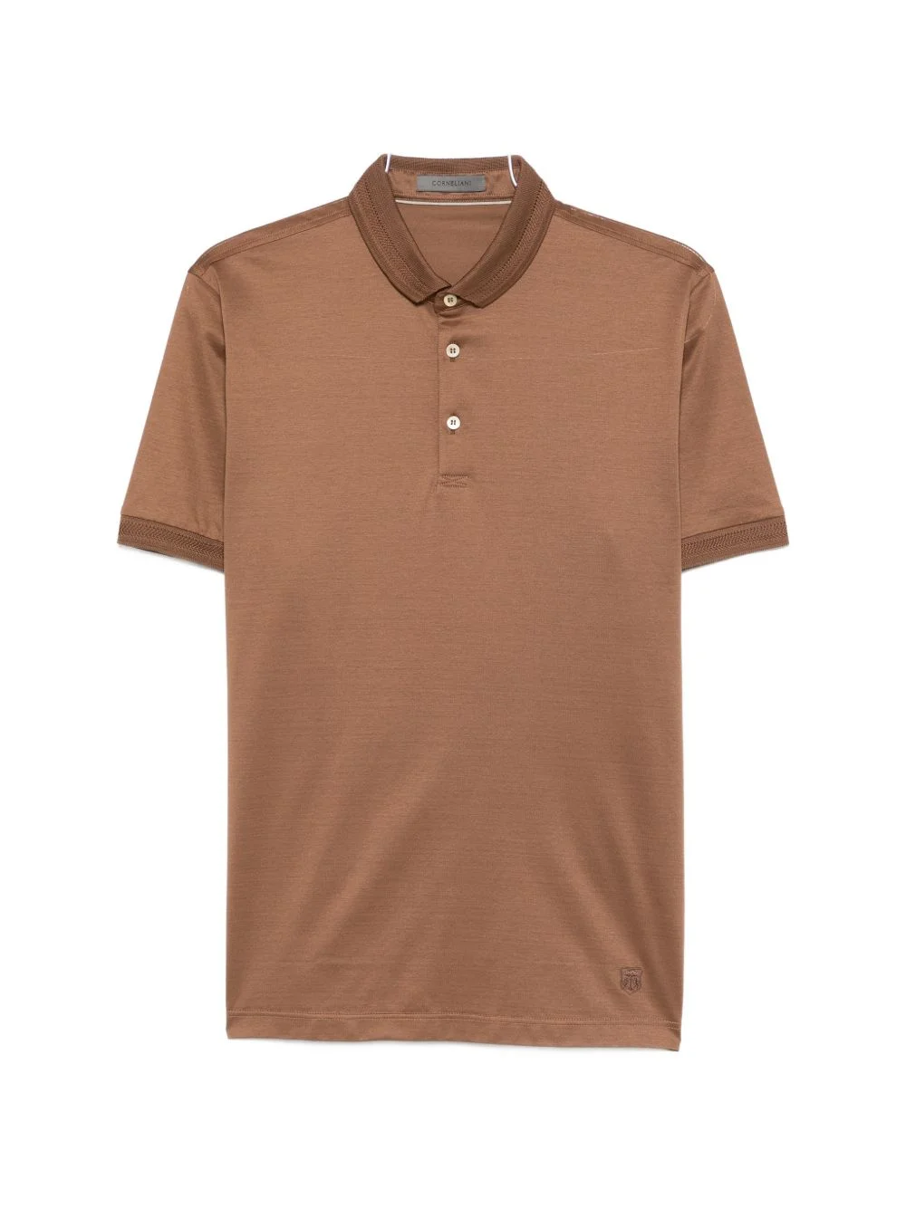 button-fastening short-sleeve polo shirt - 1