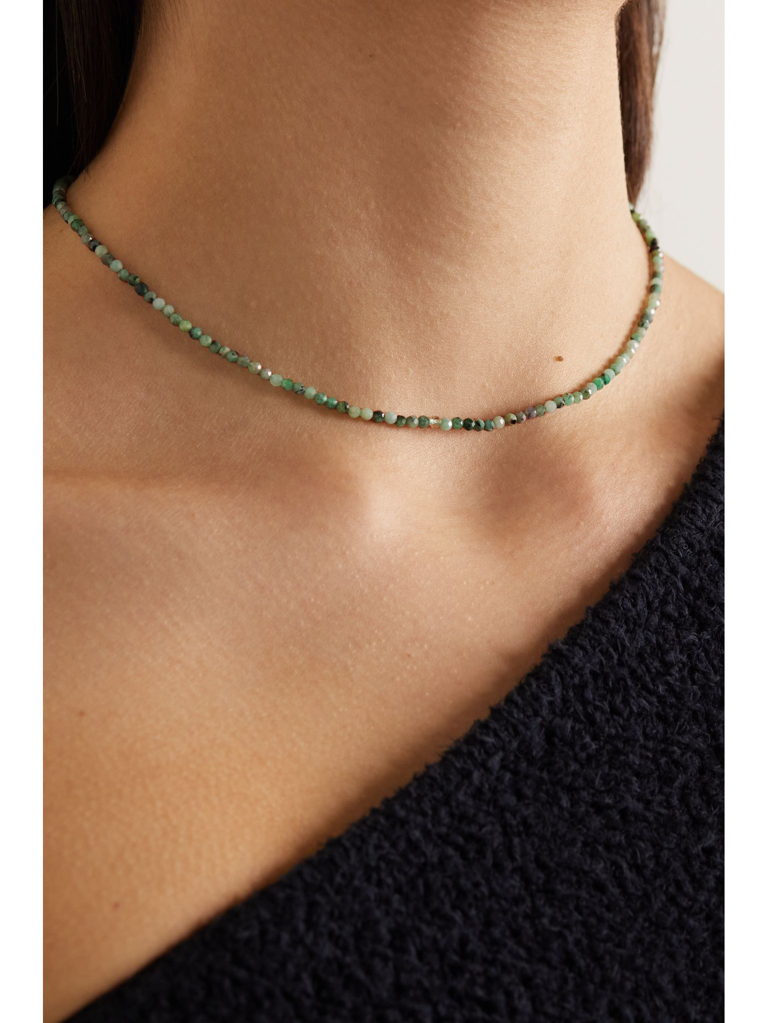 14-karat gold emerald necklace Gold - 2