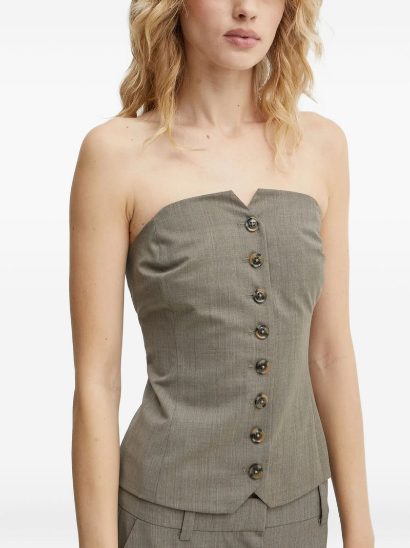 button-front strapless top 3