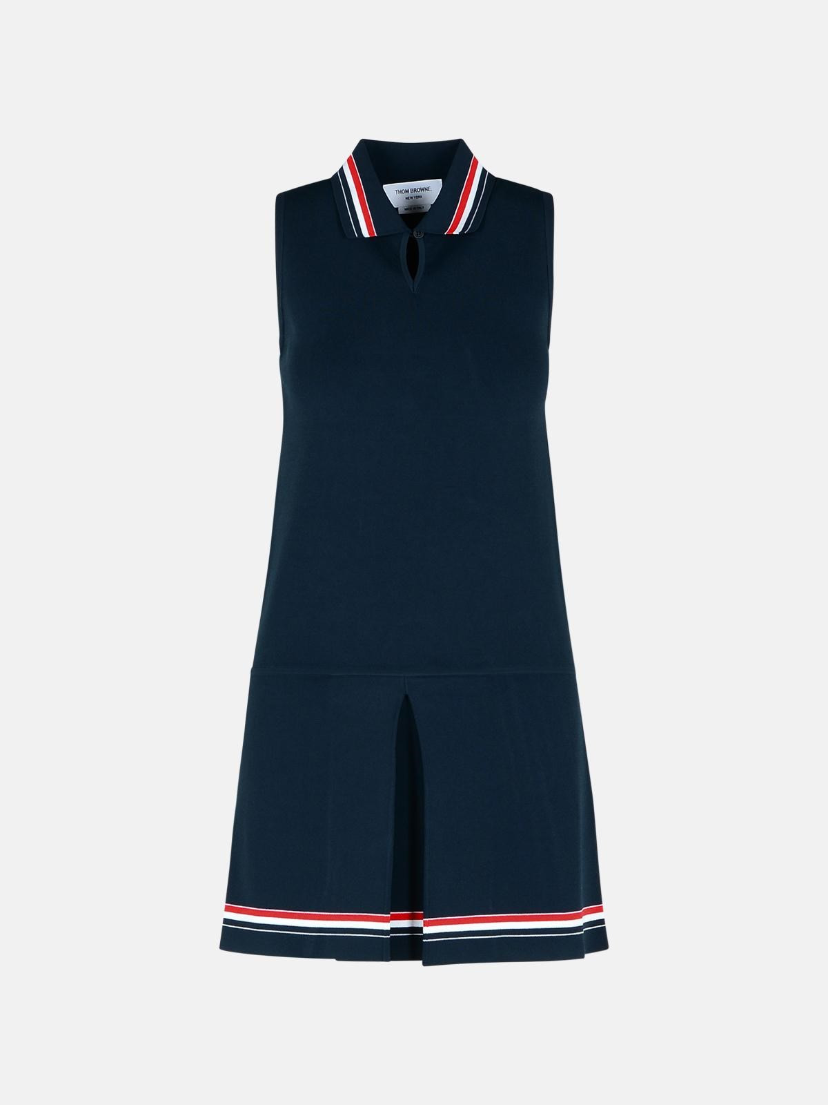 'TENNIS' DRESS IN NAVY VISCOSE BLEND - 1