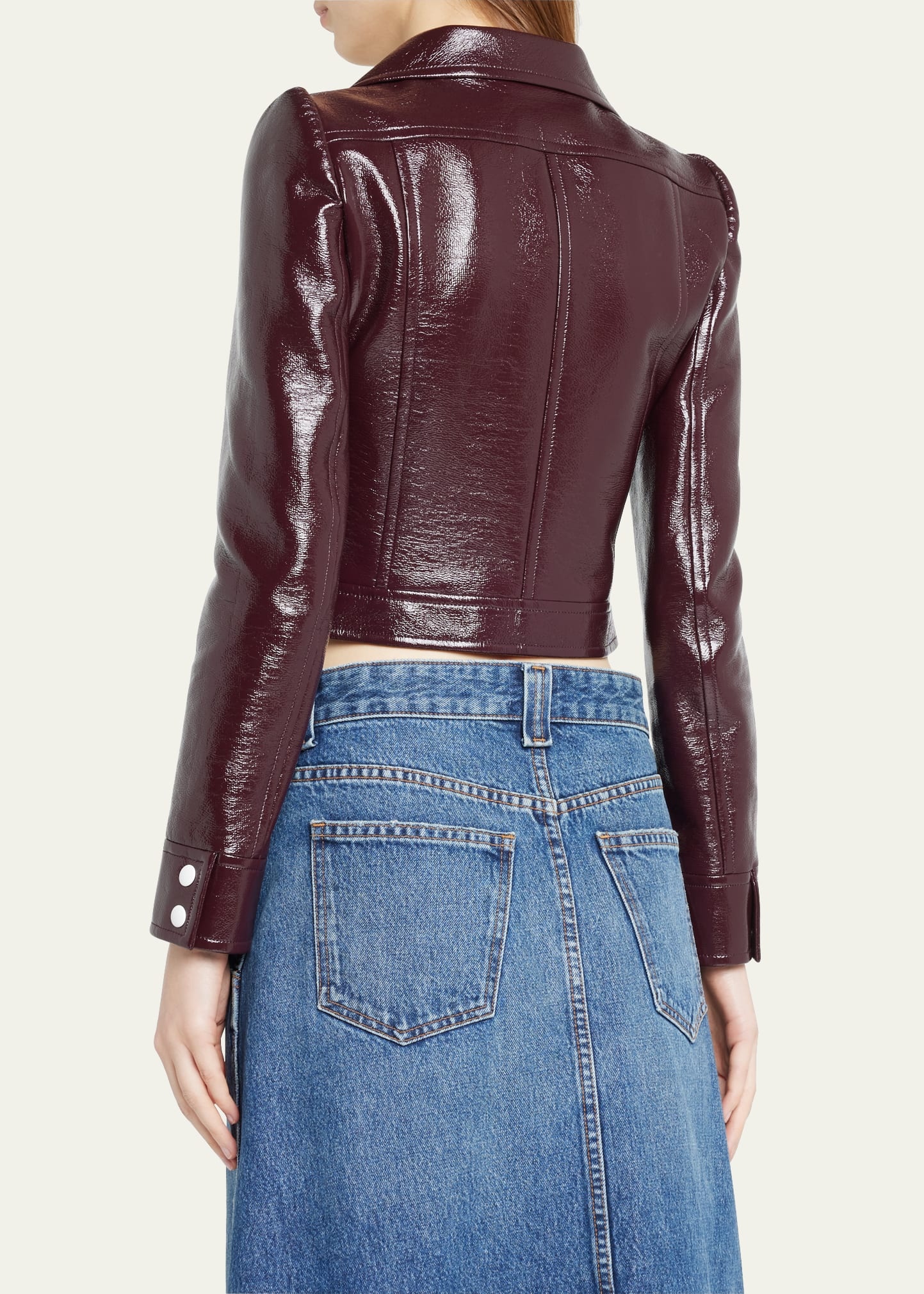Textured Vinyl Crop Jacket - 2