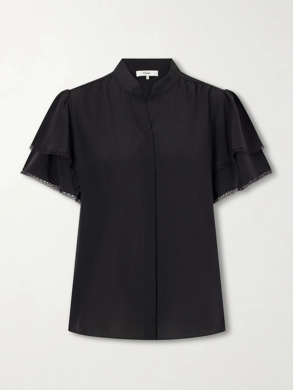 Arcadia Lace-trimmed Silk Blouse - 1
